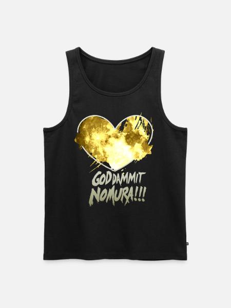 Goddammit Nomura – Golden Heart Design - Men's Premium Organic Tank Top - black