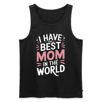 Fête des mères Maman Chère maman maman disant - Débardeur bio Premium Homme - noir - Devant - Michal (187cm)