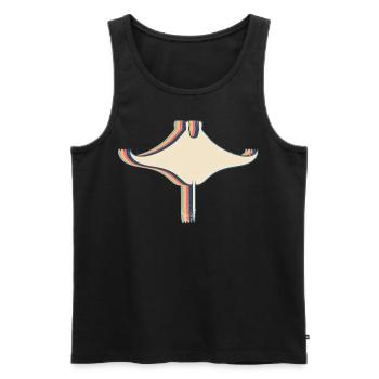 Manta Rochen Stachelrochen Retro Line Art - Männer Premium Bio Tank Top - Schwarz - Vorne - AI Model Male 178 light (178cm)
