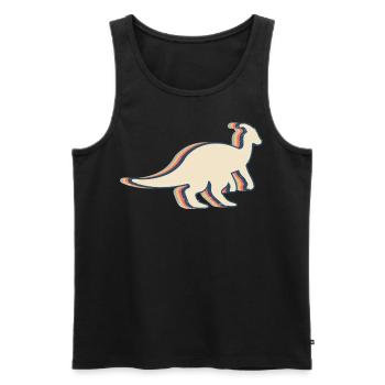 Parasaurolophus Dinosaur Retro Line Art - Men's Premium Organic Tank Top - black - Front - AI Model Male 178 light (178cm)