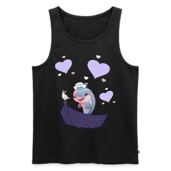 Dolphin Boat Fish Fish Kids Child - Men's Premium Organic Tank Top - black - Front - Michal (187cm)