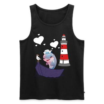 Delphin Fisch Fische maritim Kinder Kind Boot - Männer Premium Bio Tank Top - Schwarz - Vorne - Michal (187cm)