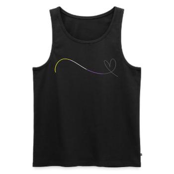 Nonbinary Pride Herzlinie Liebe minimalistisch - Männer Premium Bio Tank Top - Schwarz - Vorne - AI Model Male 178 light (178cm)