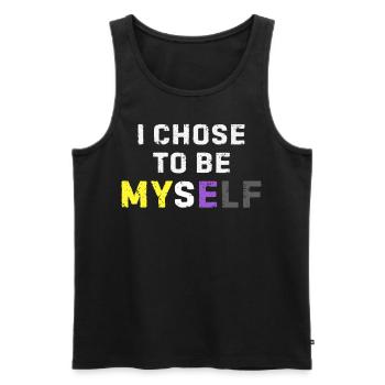 Nonbinary Pride Colors LGBTQ Enby Self Worth - Men's Premium Organic Tank Top - black - Front - AI Model Male 178 light (178cm)