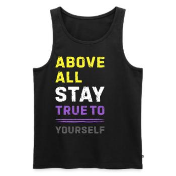 Nonbinary Pride Statement Non Binary Enby LGBTQ - Men's Premium Organic Tank Top - black - Front - AI Model Male 178 light (178cm)