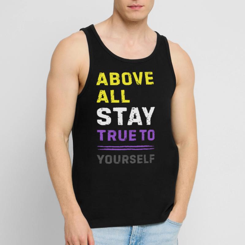 Nonbinary Pride Statement Non Binary Enby LGBTQ Men's Premium Organic Tank Top