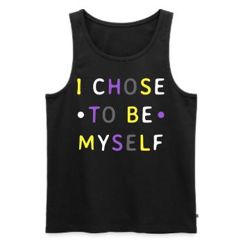 Nonbinary Pride Enby LGBTQ Own Decision - Men's Premium Organic Tank Top - black - Front - AI Model Male 178 light (178cm)