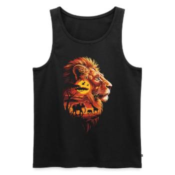 Afrique Faune Lion Roi des Animaux - Débardeur bio Premium Homme - noir - Devant - AI Model Male 178 light (178cm)