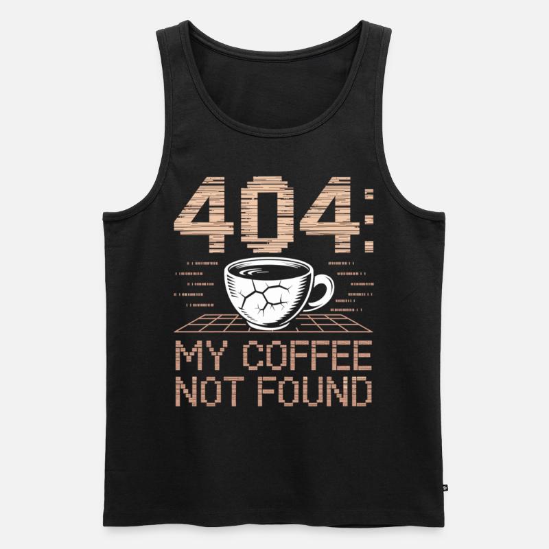 Kaffee Shirt 404 Fehlercode - Männer Premium Bio Tank Top - Schwarz