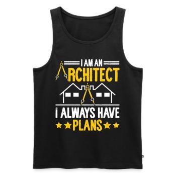 Architect - Men's Premium Organic Tank Top - black - Front - AI Model Male 178 light (178cm)