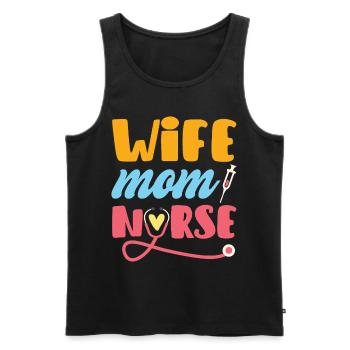 Épouse Maman Infirmière - Débardeur bio Premium Homme - noir - Devant - Michal (187cm)