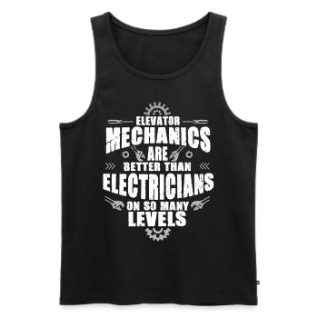 Aufzugsmechaniker Aufzugsmonteur - Männer Premium Bio Tank Top - Schwarz - Vorne - Michal (187cm)