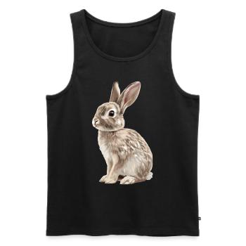 Hasen Hase - Männer Premium Bio Tank Top - Schwarz - Vorne - Michal (187cm)