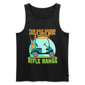 Long Distance Shooting Long Range - Men's Premium Organic Tank Top - black - Front - AI Model Male 178 light (178cm)