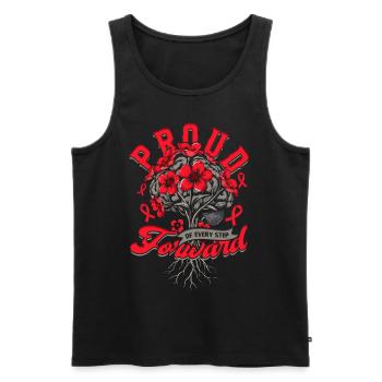 Schlaganfall Erholung Proud Of Every Step Forward - Männer Premium Bio Tank Top - Schwarz - Vorne - AI Model Male 178 light (178cm)