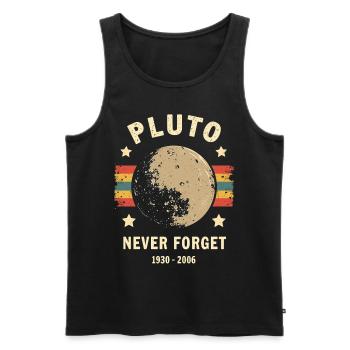 Pluto Never Forget – Retro Space - Männer Premium Bio Tank Top - Schwarz - Vorne - AI Model Male 178 light (178cm)