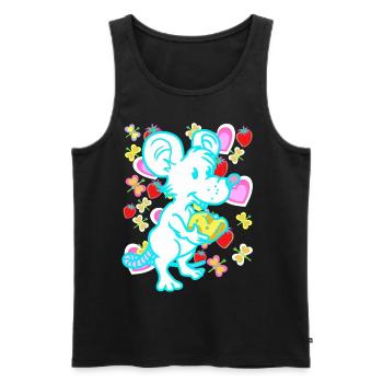 Retro Maus Ratte Mäuse Ratten Kinder Kind - Männer Premium Bio Tank Top - Schwarz - Vorne - AI Model Male 178 light (178cm)