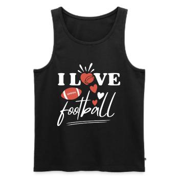 Football américain Amour Fan de football - Débardeur bio Premium Homme - noir - Devant - Michal (187cm)