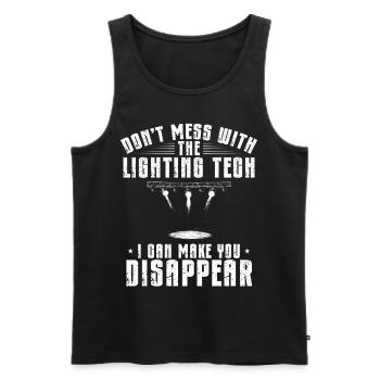 Lighting technician Lighting technician Lighting technology - Men's Premium Organic Tank Top - black - Front - AI Model Male 178 light (178cm)