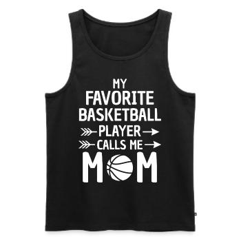 Basket-ball drôle disant maman - Débardeur bio Premium Homme - noir - Devant - Michal (187cm)