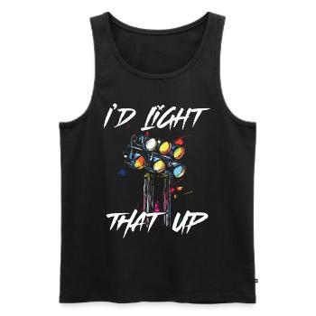Lighting technician Lighting technician Lighting technology - Men's Premium Organic Tank Top - black - Front - AI Model Male 178 light (178cm)