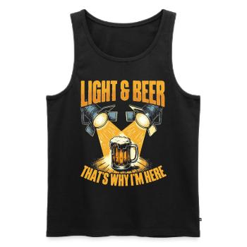 Lighting technician Lighting technician Lighting technology - Men's Premium Organic Tank Top - black - Front - AI Model Male 178 light (178cm)