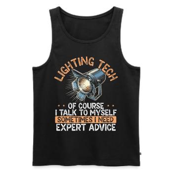 Lighting Technician Lighting Technician Lighting Technology - Men's Premium Organic Tank Top - black - Front - AI Model Male 178 light (178cm)
