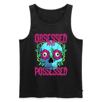 Dark Romance Obsessed And Possessed - Men's Premium Organic Tank Top - black - Front - AI Model Male 178 light (178cm)