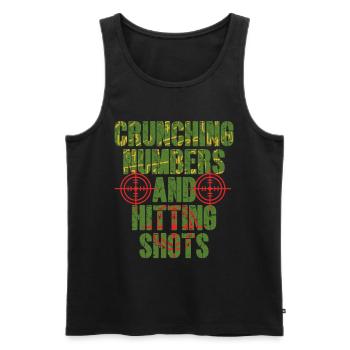 Long Range Shooting Crunching Numbers - Men's Premium Organic Tank Top - black - Front - AI Model Male 178 light (178cm)