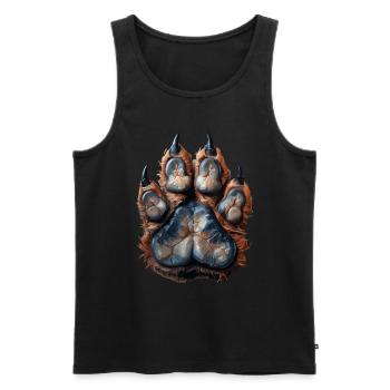 Detailed wolf paw print for - Men's Premium Organic Tank Top - black - Front - AI Model Male 178 light (178cm)