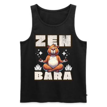 Zen Bara Capybara Yoga Méditation - Débardeur bio Premium Homme - noir - Devant - AI Model Male 178 light (178cm)