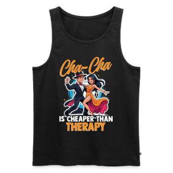 ChaCha Dance Dancing - Men's Premium Organic Tank Top - black - Front - Michal (187cm)