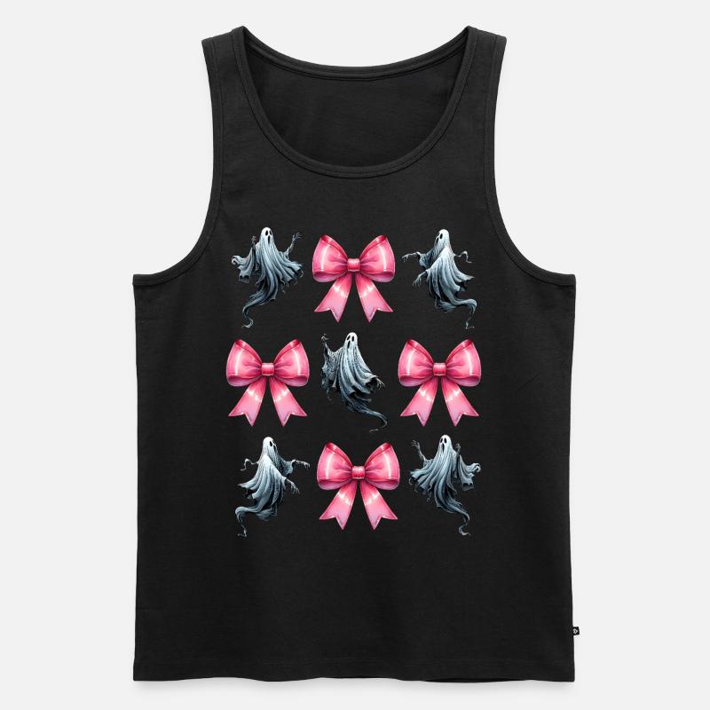Coquettish Bow Ghost Ghost Spooky - Men's Premium Organic Tank Top - black