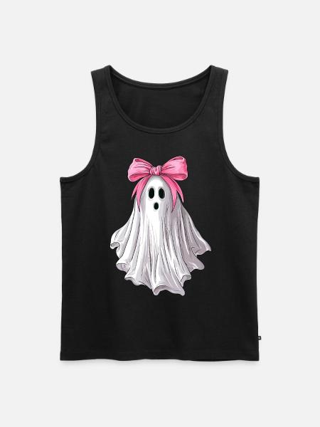 Coquettish Bow Ghost Ghost Spooky - Men's Premium Organic Tank Top - black