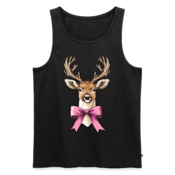 Coquette Bow Reindeer Christmas - Men's Premium Organic Tank Top - black - Front - AI Model Male 178 light (178cm)