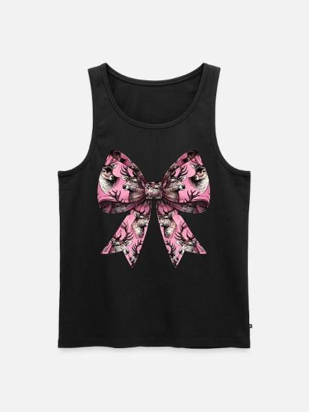 Coquette Bow Reindeer Pattern Christmas - Men's Premium Organic Tank Top - black
