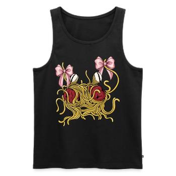 Kokette Schleife Fliegendes Spaghettimonster - Männer Premium Bio Tank Top - Schwarz - Vorne - Michal (187cm)
