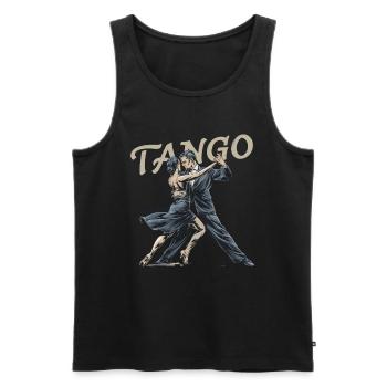 L’élégance du tango : un moment de danse passionnée - Débardeur bio Premium Homme - noir - Devant - AI Model Male 178 light (178cm)