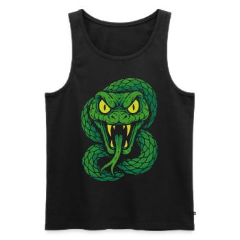 Wütende Giftschlange im Neonstil - Männer Premium Bio Tank Top - Schwarz - Vorne - AI Model Male 178 light (178cm)