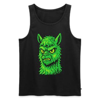 Angry neon llama with killer look - Men's Premium Organic Tank Top - black - Front - AI Model Male 178 light (178cm)