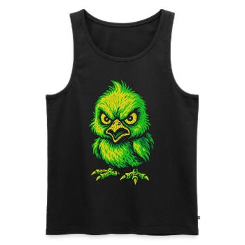 Néon en colère poussin style dessin animé - Débardeur bio Premium Homme - noir - Devant - Michal (187cm)