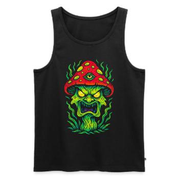 Psycho Toadstool with Third Eye - Men's Premium Organic Tank Top - black - Front - AI Model Male 178 light (178cm)