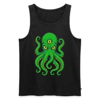 Tentacle Octopus with Third Eye Neon - Men's Premium Organic Tank Top - black - Front - AI Model Male 178 light (178cm)