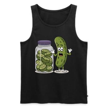 Gurke - Männer Premium Bio Tank Top - Schwarz - Vorne - Michal (187cm)