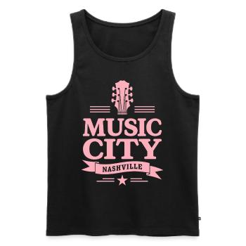 Music City Nashville Guitar Tennessee - Men's Premium Organic Tank Top - black - Front - AI Model Male 178 light (178cm)