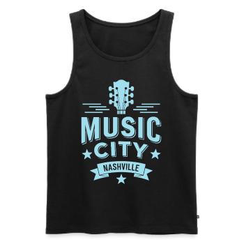 Music City Nashville Guitar Tennessee - Men's Premium Organic Tank Top - black - Front - AI Model Male 178 light (178cm)