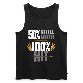 Tir à longue distance 50 % Compétence 50 % Mathématiques - Débardeur bio Premium Homme - noir - Devant - AI Model Male 178 light (178cm)