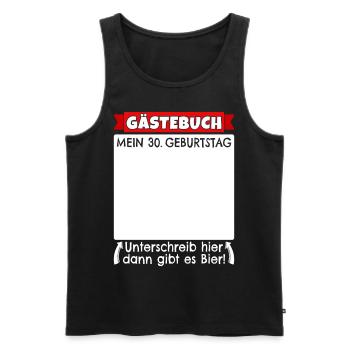 30. Geburtstag Gästebuch 30 Jahre alt Geschenk - Männer Premium Bio Tank Top - Schwarz - Vorne - Michal (187cm)