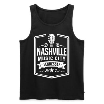 Nashville Music City Gitarre Tennessee - Männer Premium Bio Tank Top - Schwarz - Vorne - AI Model Male 178 light (178cm)