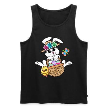 Rétro Pâques Pâques Lapin Oeufs de Pâques Chick Kids - Débardeur bio Premium Homme - noir - Devant - AI Model Male 178 light (178cm)